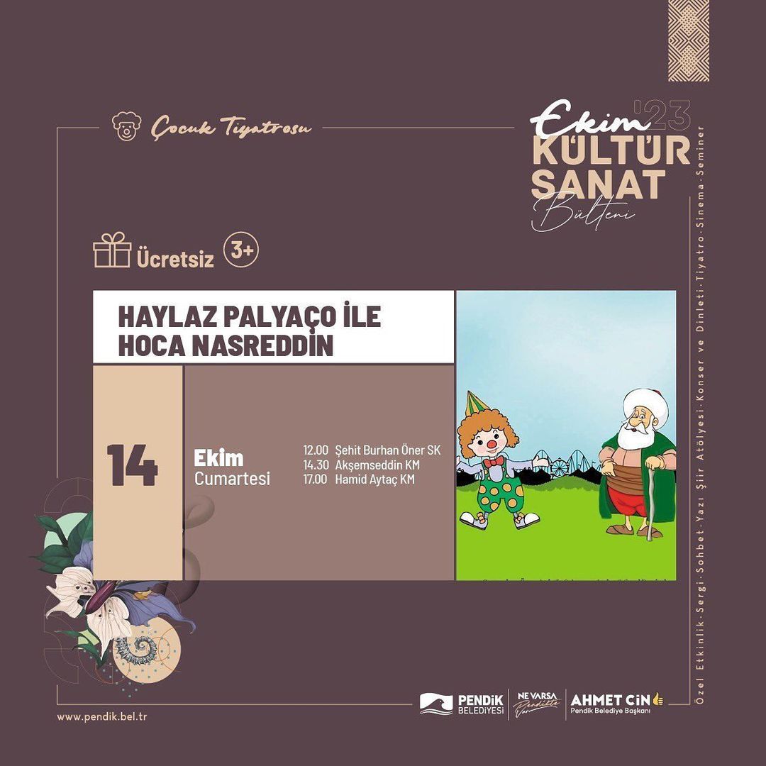 Pendik Belediyesi - Haylaz Palyaço ile Hoca Nasreddin, Çocuk Tiyatrosu